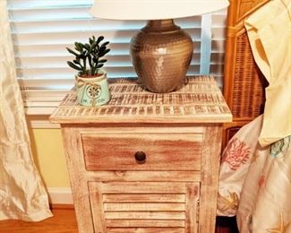 rustic wooden nightstand