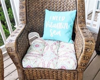 Rattan chair and cushion