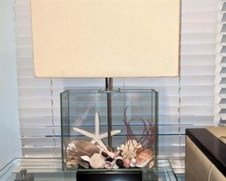 Beautiful Beach decor glass lamps with shells