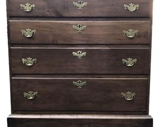 Antique Two Piece English Mahogany 4-drawer Chest
Lot #: 6