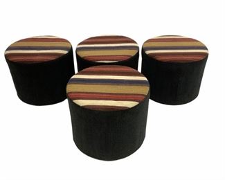 Four Round Striped Ottomans
Lot #: 7