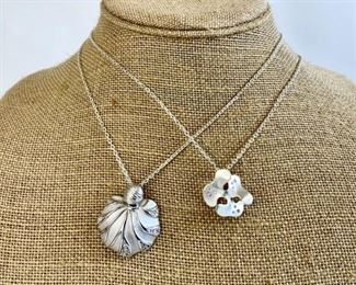 Sterling Silver Chains Together With Pave Diamond Pendants , 2 Pieces
Lot #: 138