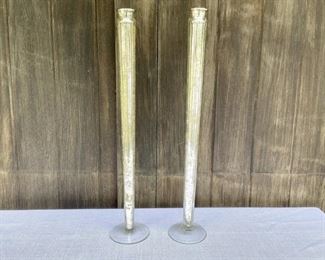 Pair Of Elegant Mercury Glass Candleholders
Lot #: 145