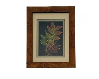 Etched Real Chinese Pistache Leaves In Shadow Box, Signed And Numbered
Lot #: 157