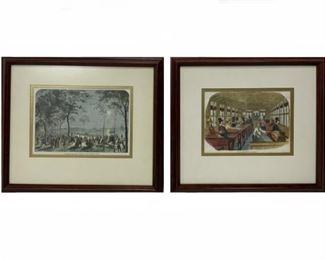 Pair Of 19th C Hand Colored Wood Engravings, Dated
Lot #: 181