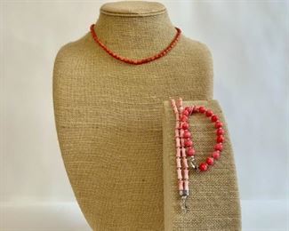 Coral Bead Choker And Two Coral Bead Bracelets (3 Pc.)
Lot #: 180