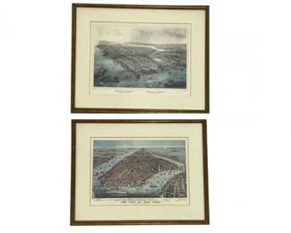 A Pair Of Vintage Geographic Color Engravings Of New York City
Lot #: 182