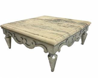 Marble Top Coffee Table On Silver Leaf Wood Base
Lot #: 232