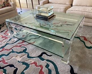 Vintage Modern Glass and Lucite coffee table. 