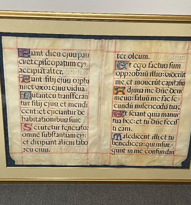 Vellum Manuscript Framed 
4’5” x 3’5”