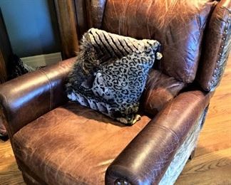 Leather chair with hide on the sides