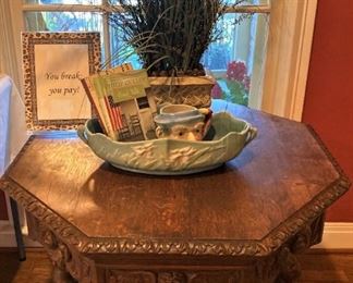 Octagon table with heavy barley twist legs