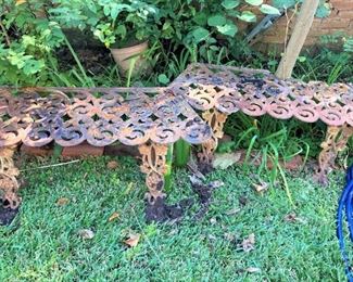 Ornamental iron benches ---need your TLC --- previously from a Park Heights Circle house