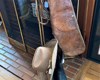 Tooled gun case, hat, and boots