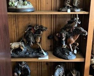 Some of the many leather statues