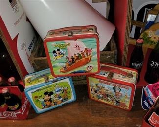 Vintage lunch boxes with thermos