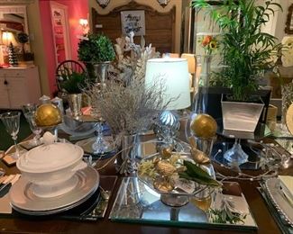 Silver and gold, silver and gold...lots of beautiful items.  