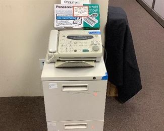 Ais005 Panasonic Fax Machine & 2-Drawer Metal File Cabinet & More