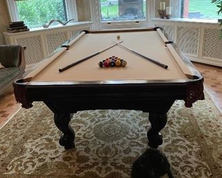 9’ Brunswick Pool Table and Accessories 
