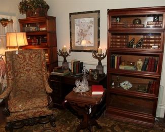 PAIR MATCHING  LAWYER 5 STACK OAK " GLOBE WERNICKE" BOOKCASES