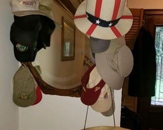 Hatrack/mirror, hats