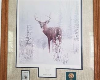 National Parks Series 1990, “Winter Wonder” framed print with stamp & medal