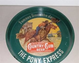 Vintage Country Club Beer Tray - Pony Express
