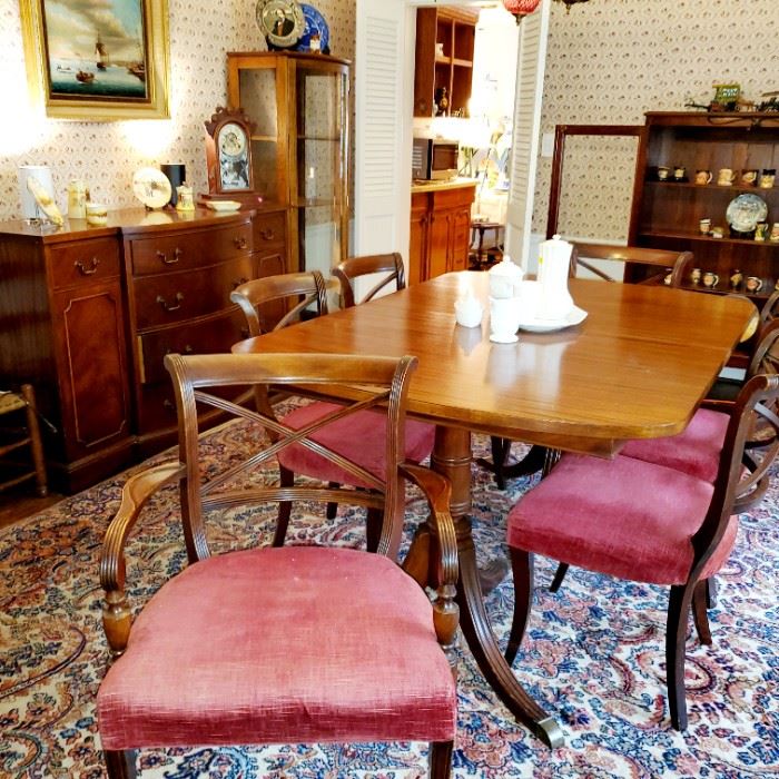 Dining room table,  6 chairs, matching buffet