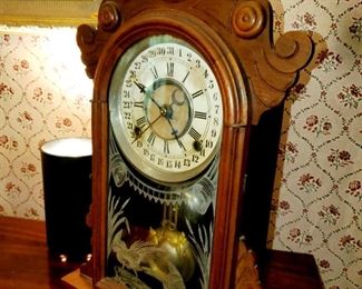 Antique, clock, mantel clock 