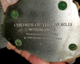 Children of World, Netherlands, hand painted fine pewter,  Franklin Mint