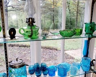 Vintage glass , colored glass 