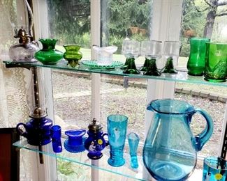 Vintage glass, colored glass