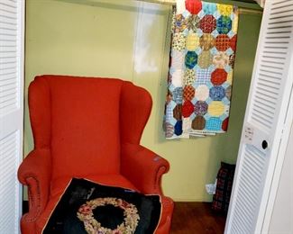 Vintage chair, quilt 