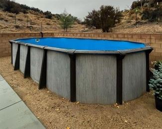 This item is located offsite at a home in Hesperia, Ca. Buyer is responsible for removal!!
Lot 150: 
12' x 24' Doughboy above ground pool. Installed but never used. Hayward Power-Flo LX Pump Ocean Blue pool ladder