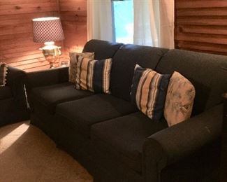 Blue couch with matching sleeper love seat