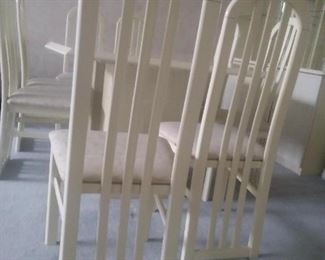 The back of the dining chairs.