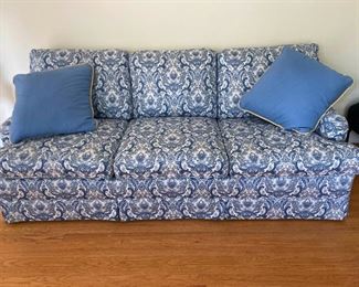 Blue And White Sofa