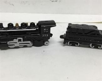 Ceramic Train Engine Locomotive and Tender Salt Pepper Shaker Set