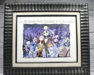 Disneys Nightmare Before Christmas Signed  Numbered Collectible Print Dave Smith COA