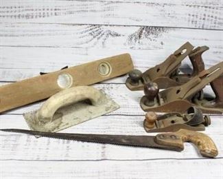 Lot of Carpentry Tools, Saws, Level, More