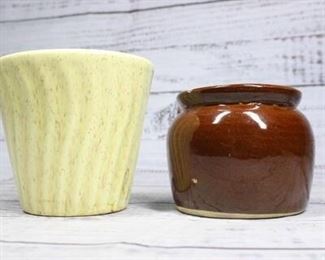 Pair of Vintage Ceramic Pottery Planter Pots