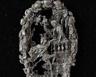 Pewter Romeo and Juliette Necklace Pendant