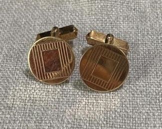 Swank 10k RGP Cuff Links Yellow Gold Filled