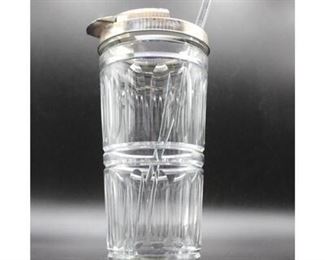 Vintage Abercrombie Fitch Crystal and Silver Plated Drink Cocktail Pitcher Mixer