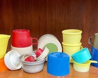 Vintage Kitchen Lot 1 Thermos parts, plastic cups