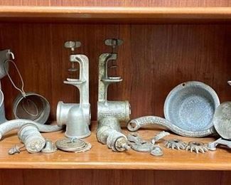 Vintage Kitchen Lot 2 metal prep tools grinder juicer more