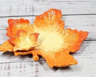Vintage Maple Leaves Fall Ceramic Tray