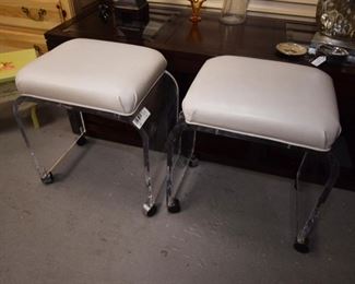 Lucite dressing table stools