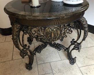 Beautiful wrought iron foyer table with quartz top $1,500