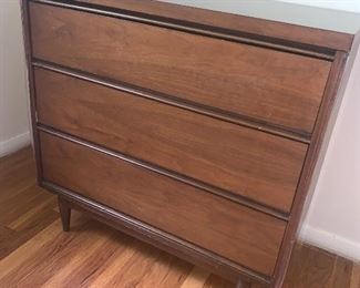 Short Mid Century Modern 3 Draw Dresser 32"W x 18"D x 30"H